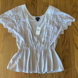 DAYTRIP Dusty lavender woven short sleeve top extra small NWT